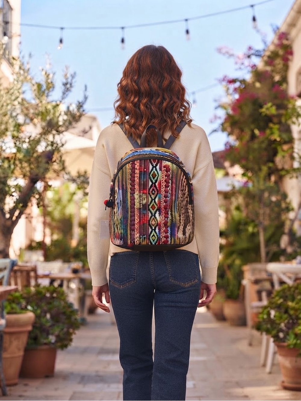 NWT Boho Woven Mini Backpack Festival Bag